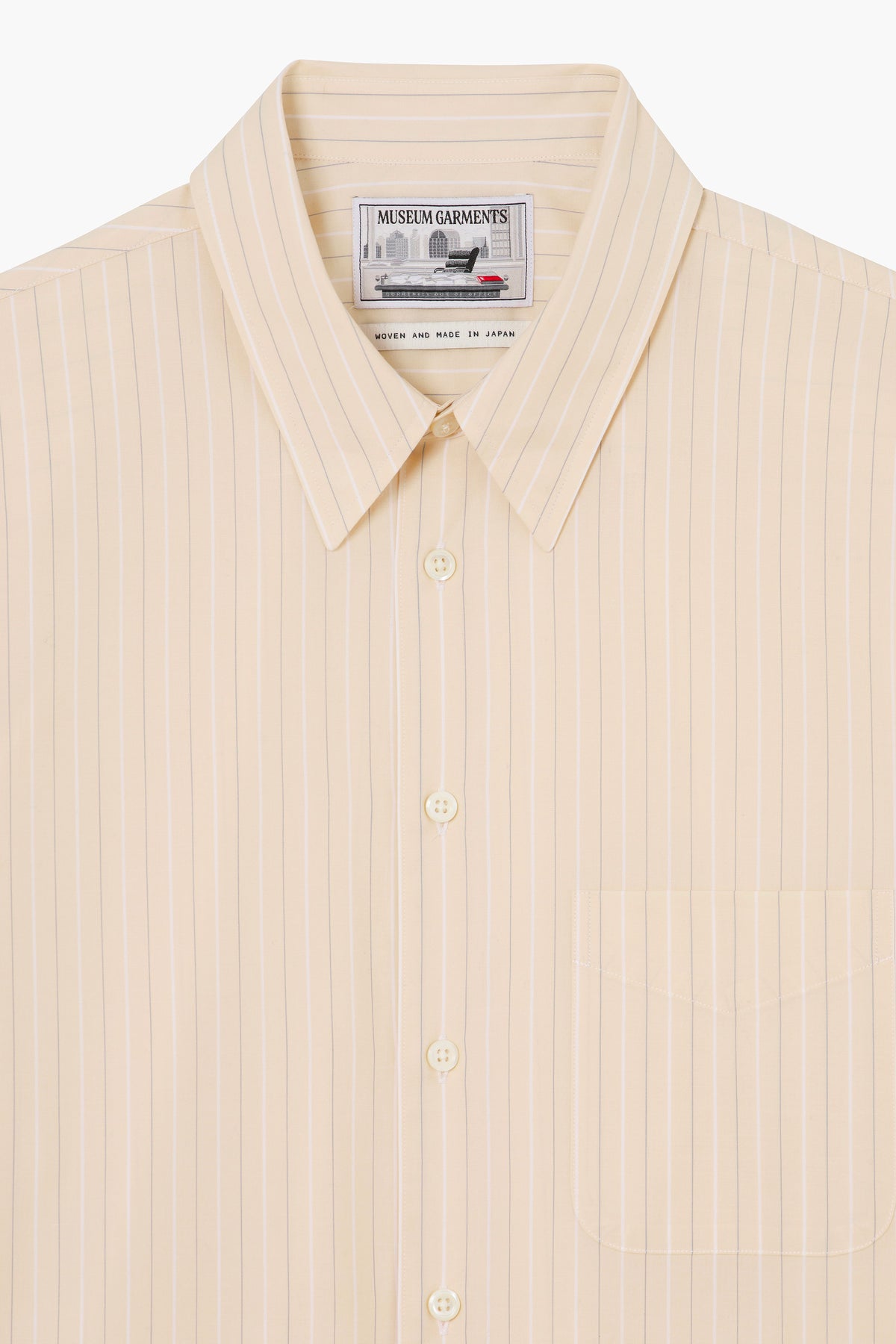 Corporate Shirt - Striped Cotton poplin Vanilla/White