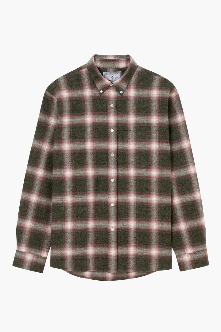 Dad's shirt - Flanelle de coton à carreaux Vert/Rouge