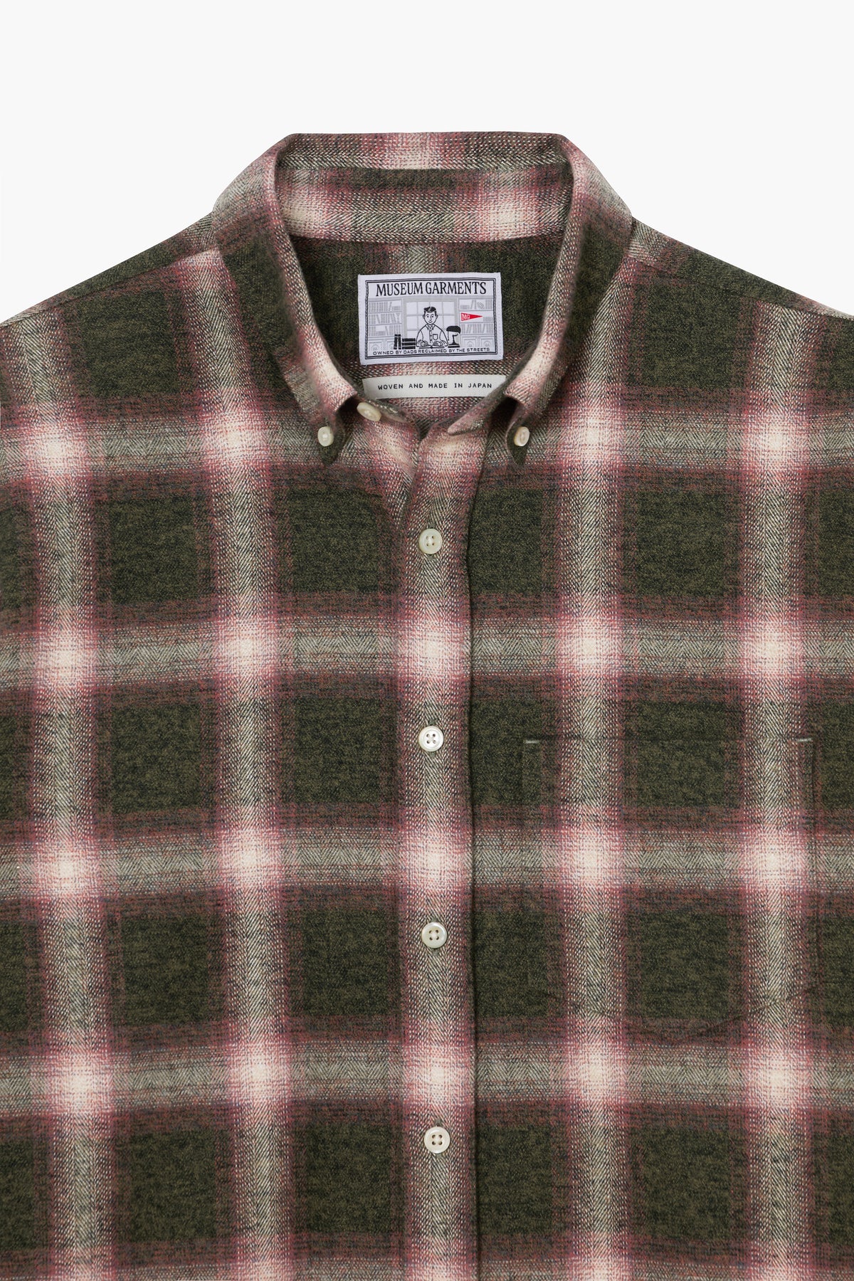 Dad's shirt - Checked Cotton flannel Green/Red