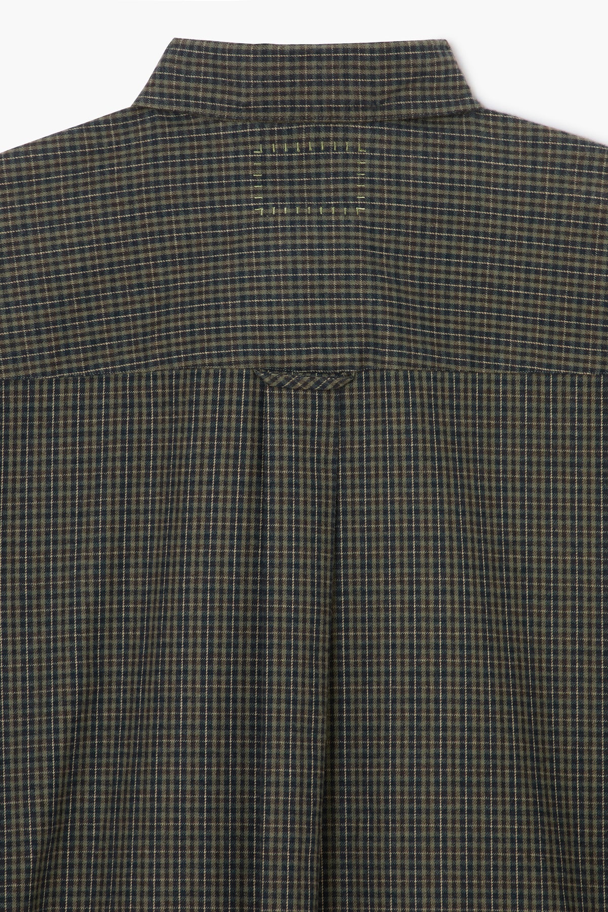Dad's shirt - Micro-Checked Brushed cotton Dark Green/Green