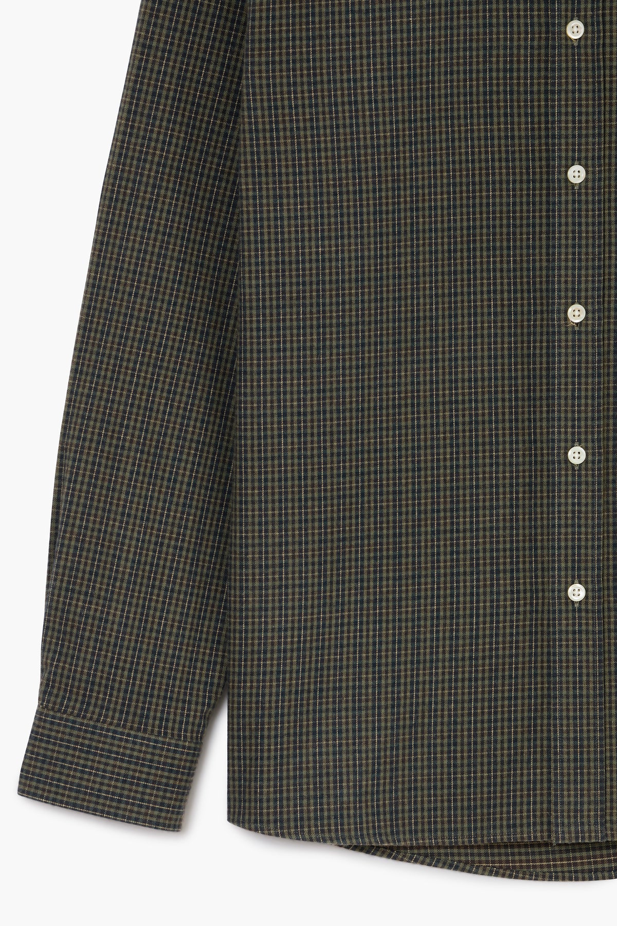 Dad's shirt - Micro-Checked Brushed cotton Dark Green/Green