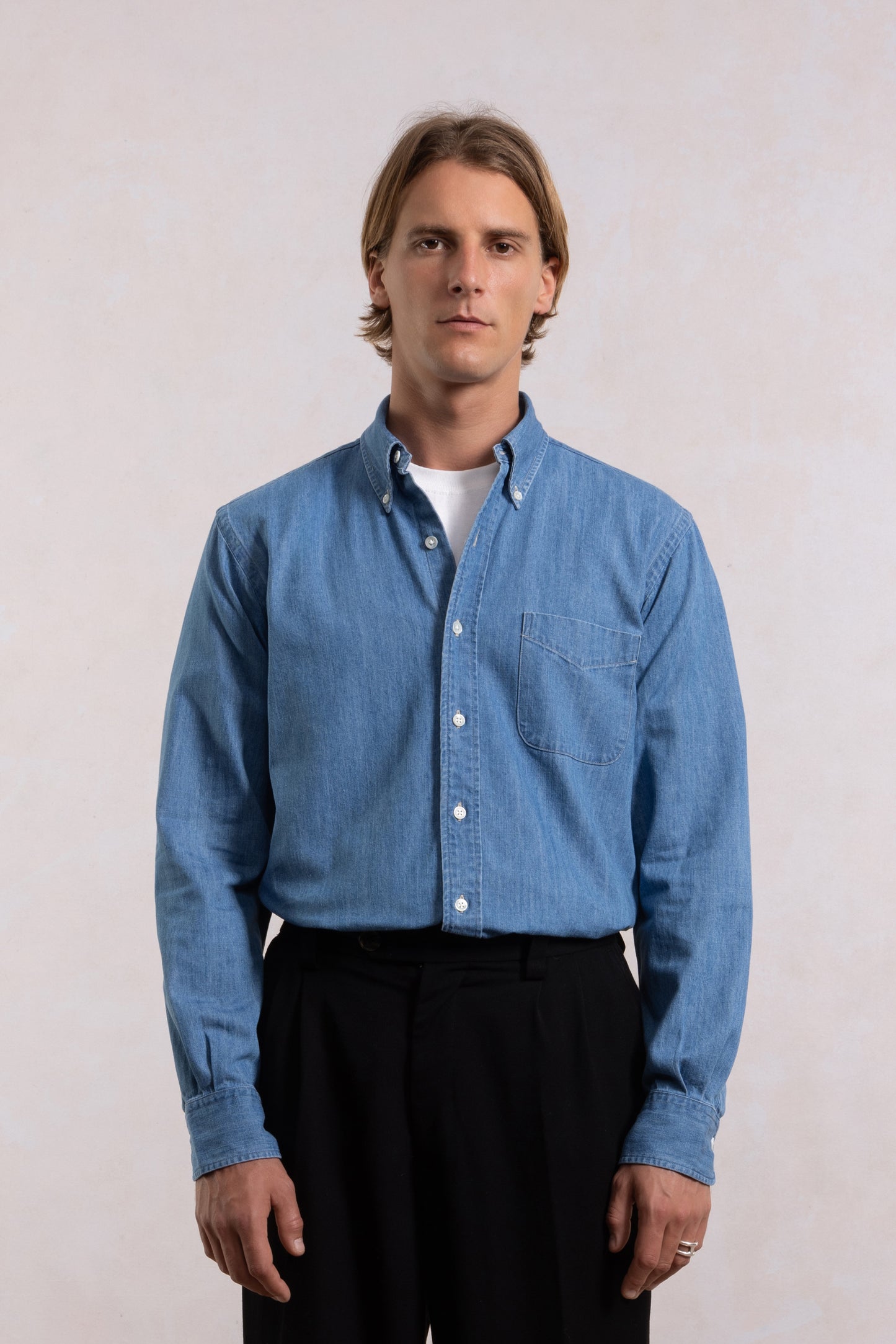 'Vintage Ivy' Shirt - Washed Denim