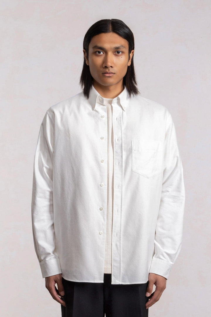 Brushed Oxford Button-Down Shirt - Off-white