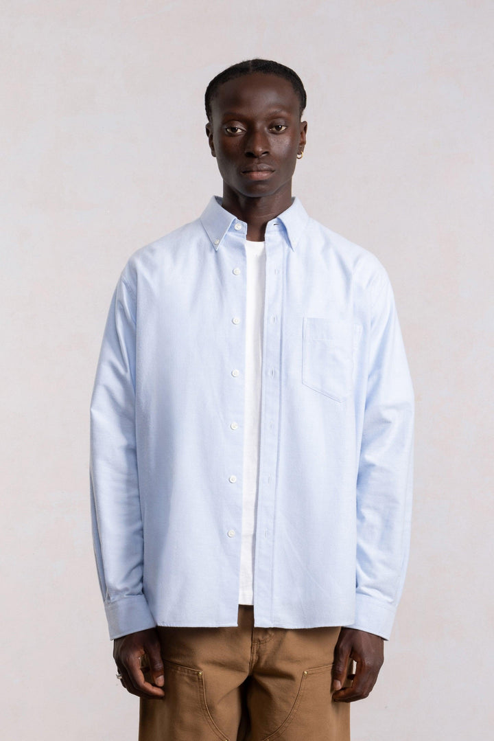 Brushed Oxford Button-Down Shirt - Light Blue