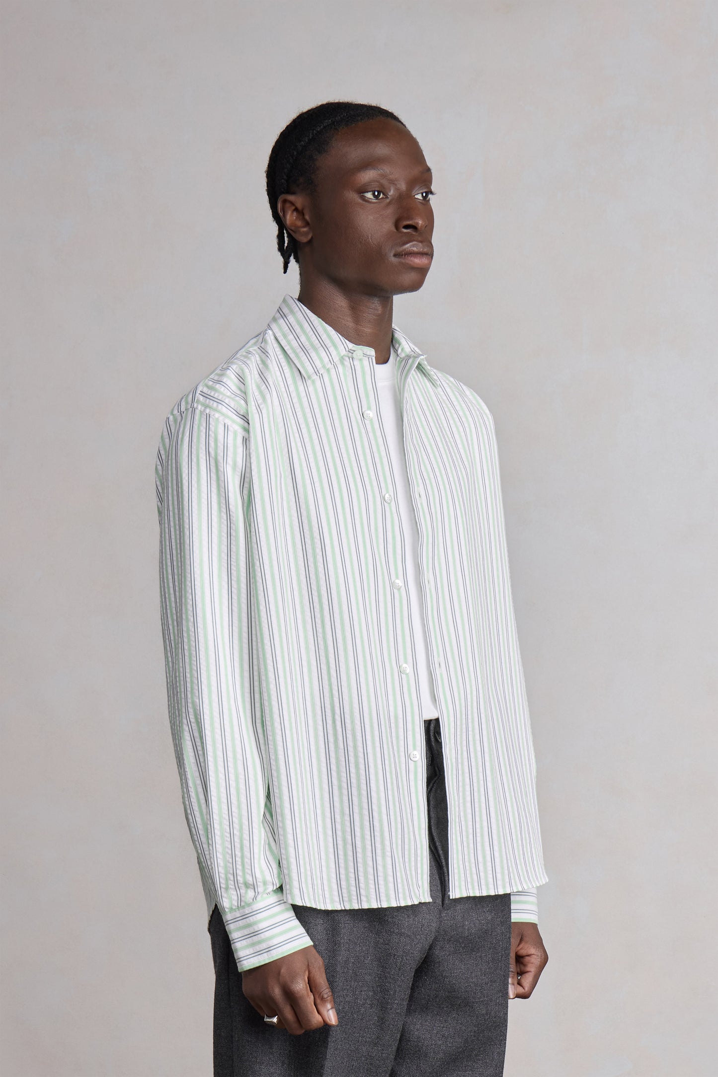 Find shirt - Gestreepte Groen/Wit