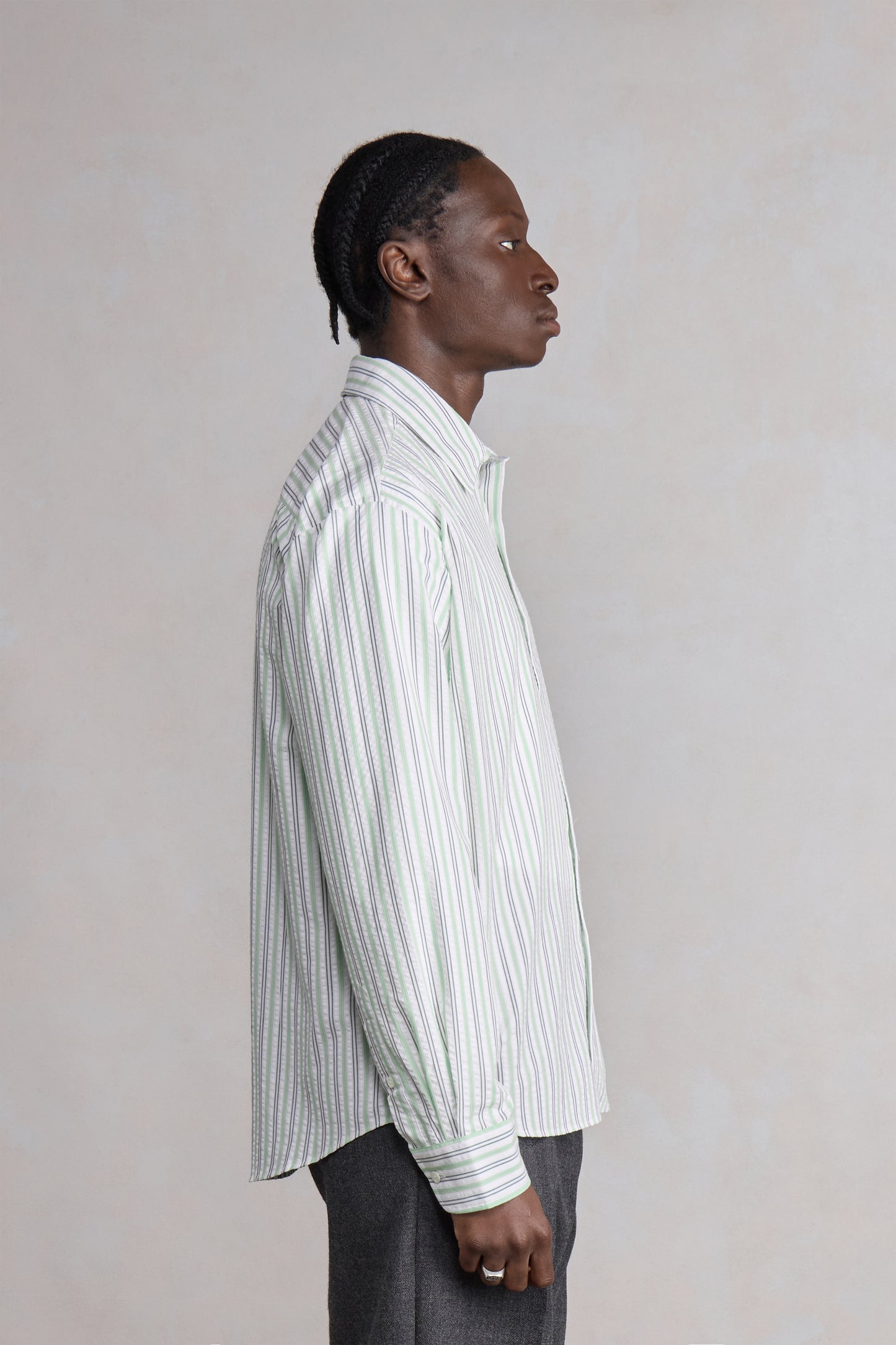 Find shirt - Gestreepte Groen/Wit