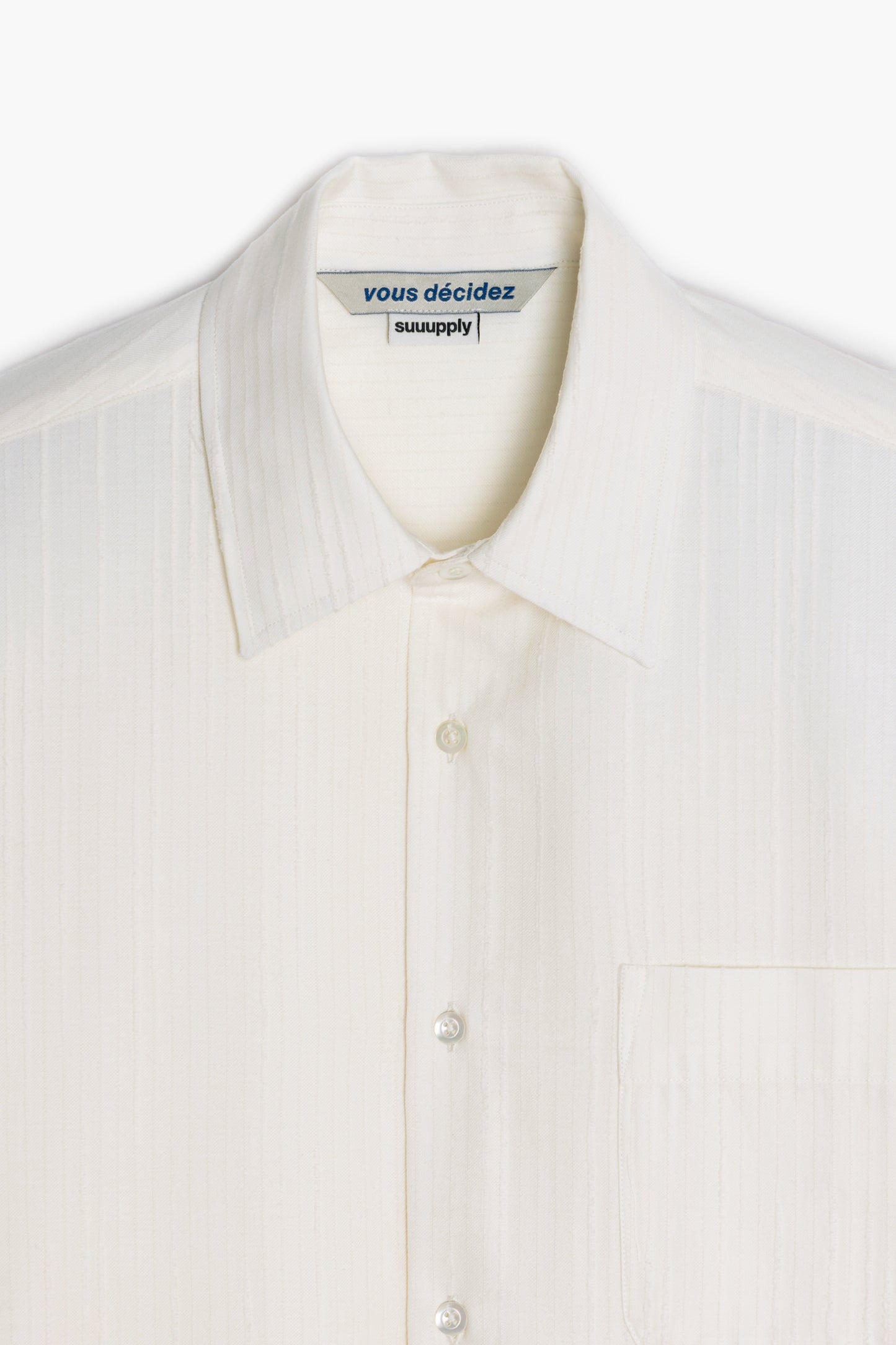 The White Shirt - Rayures texturées Ecru