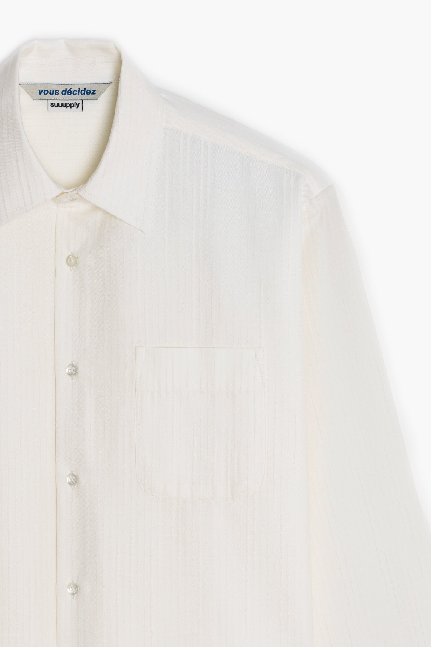 The White Shirt - Rayures texturées Ecru