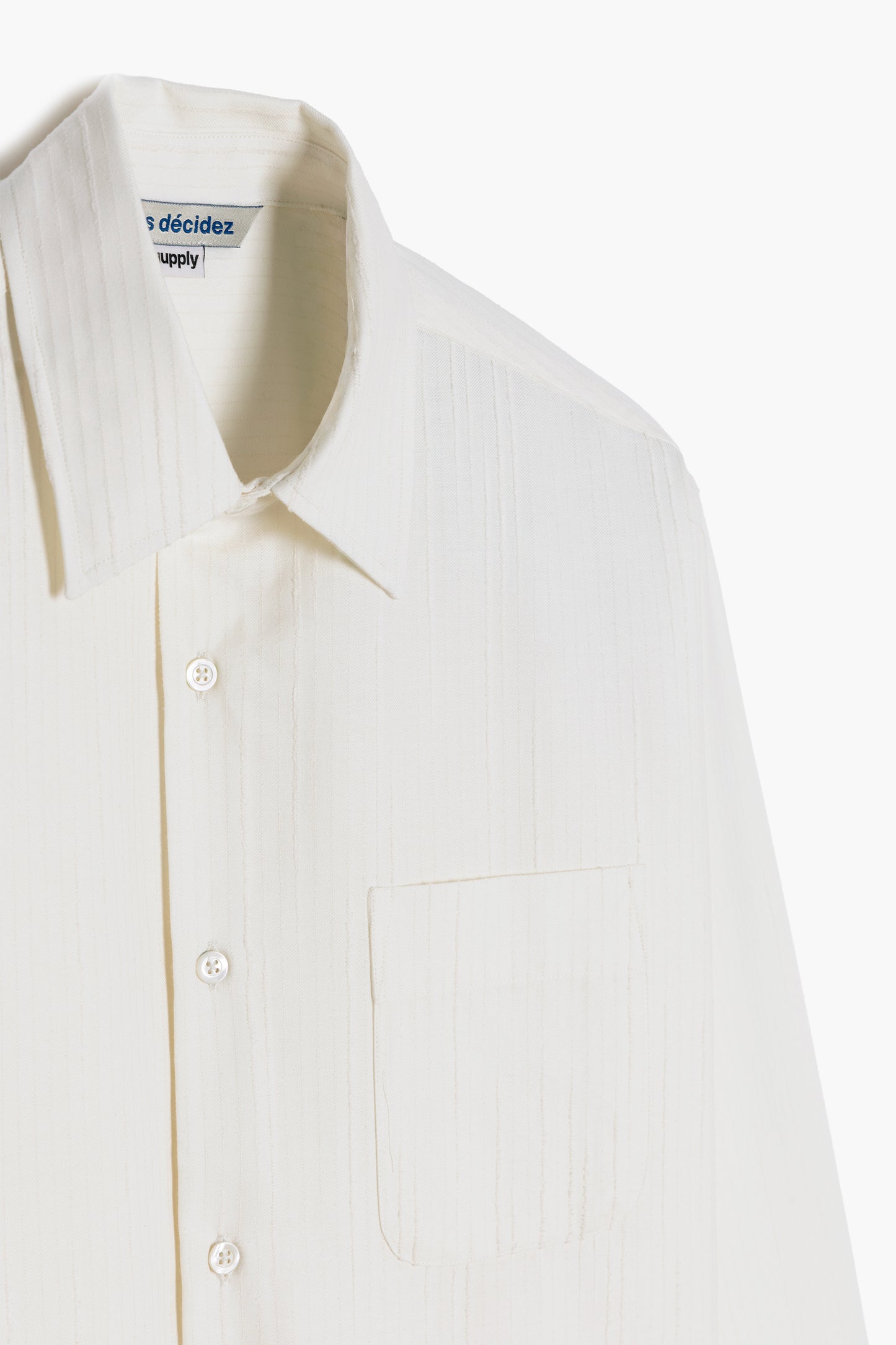The White Shirt - Rayures texturées Ecru