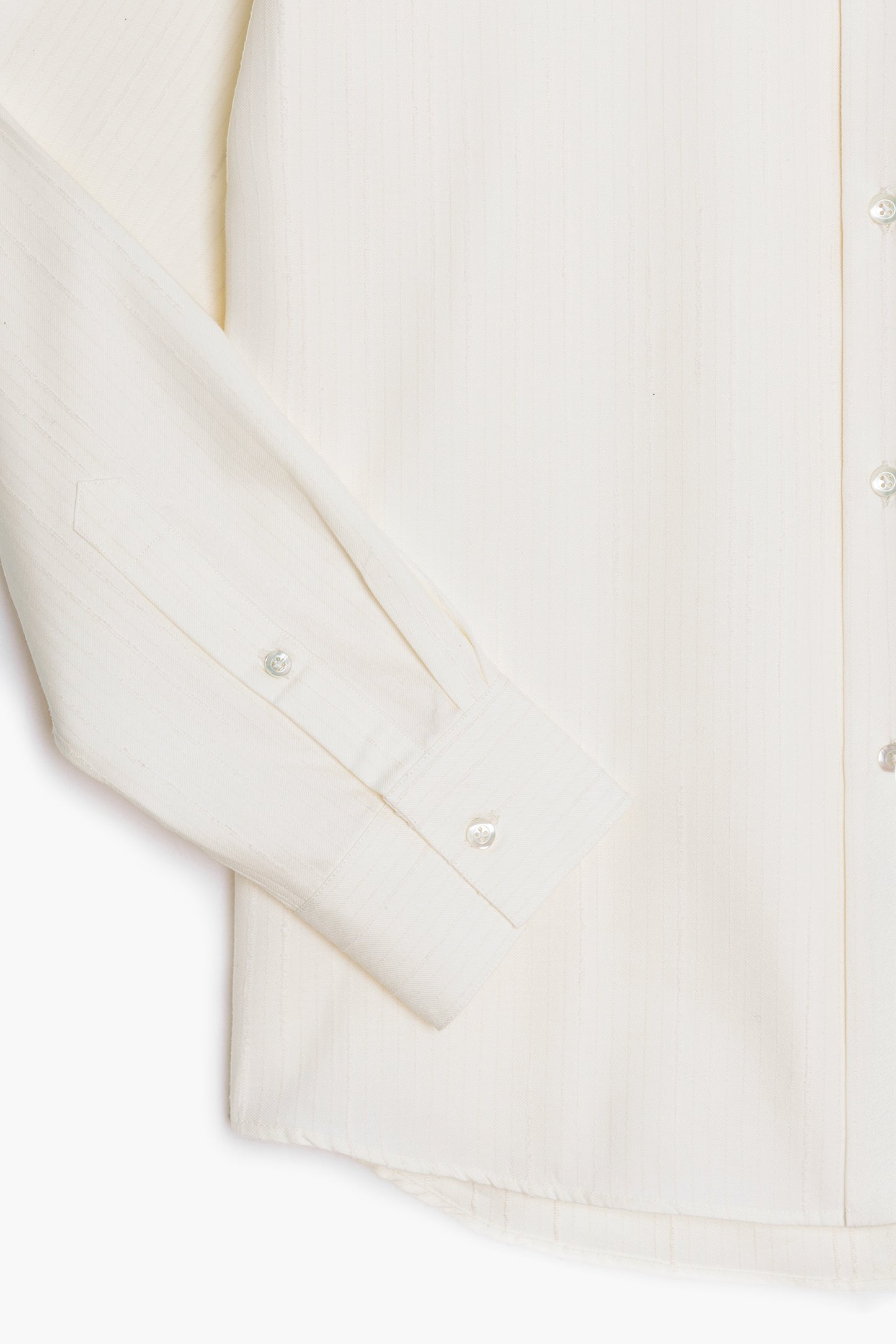 The White Shirt - Rayures texturées Ecru