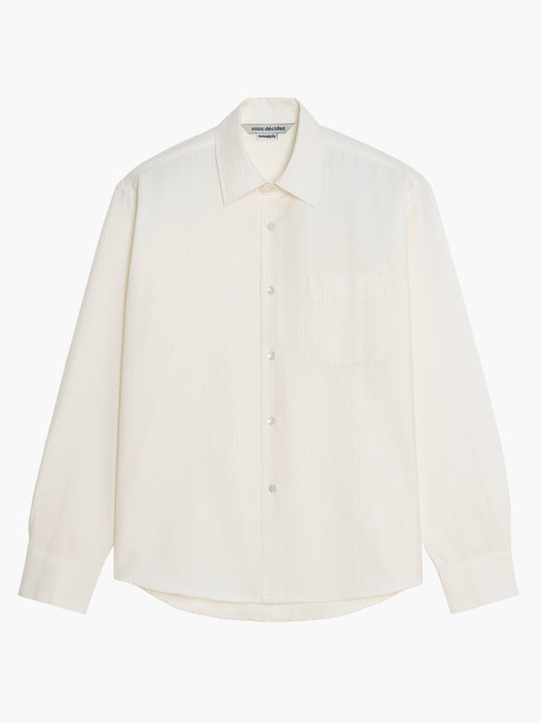 The White Shirt - Rayures texturées Ecru