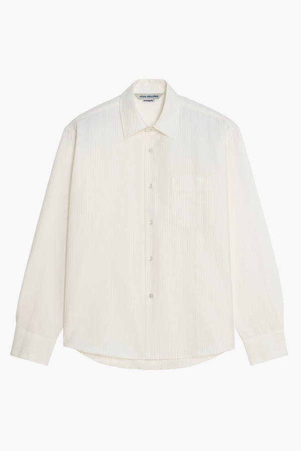 Made shirt - Ecru strepen met textuur