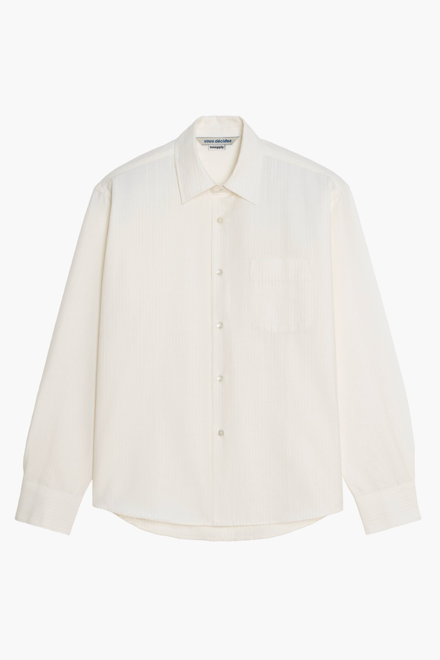 The White Shirt - Rayures texturées Ecru
