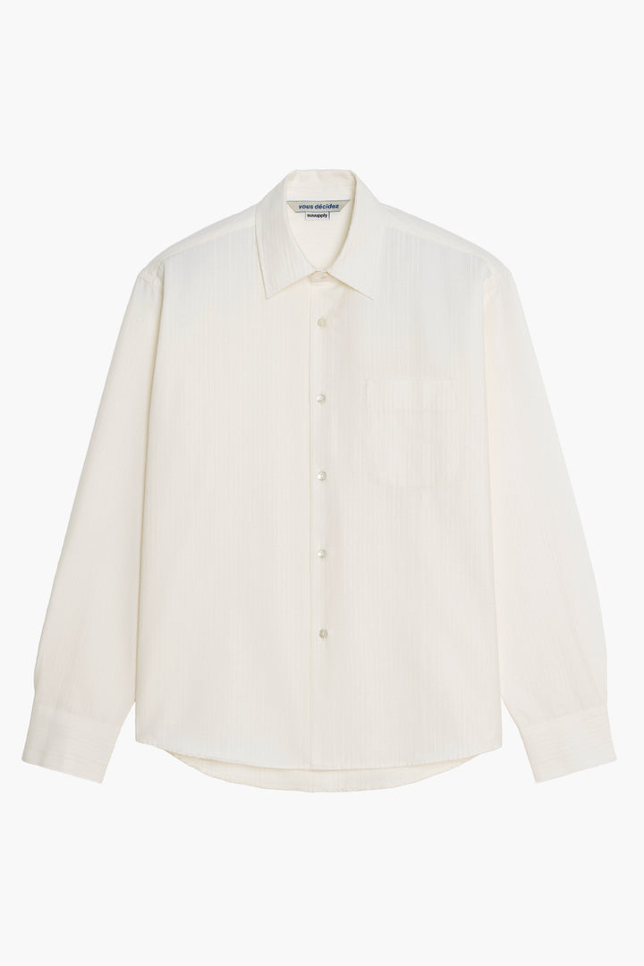 The White Shirt - Rayures texturées Ecru