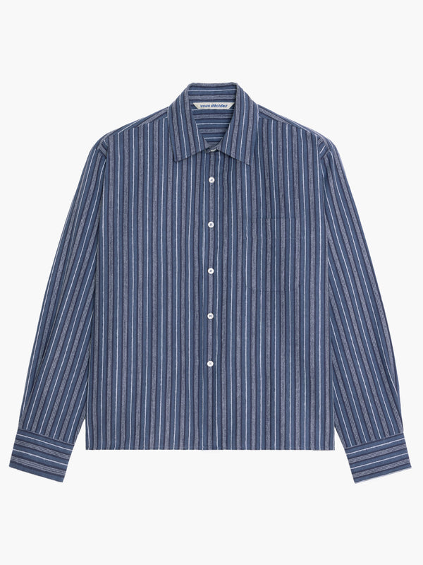 Flat shirt - Rayée Bleu Marine/Blanc