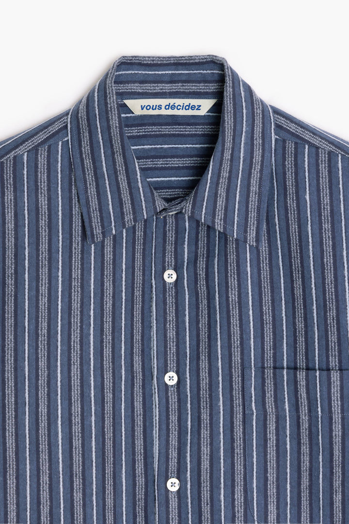 Flat shirt - Rayée Bleu Marine/Blanc