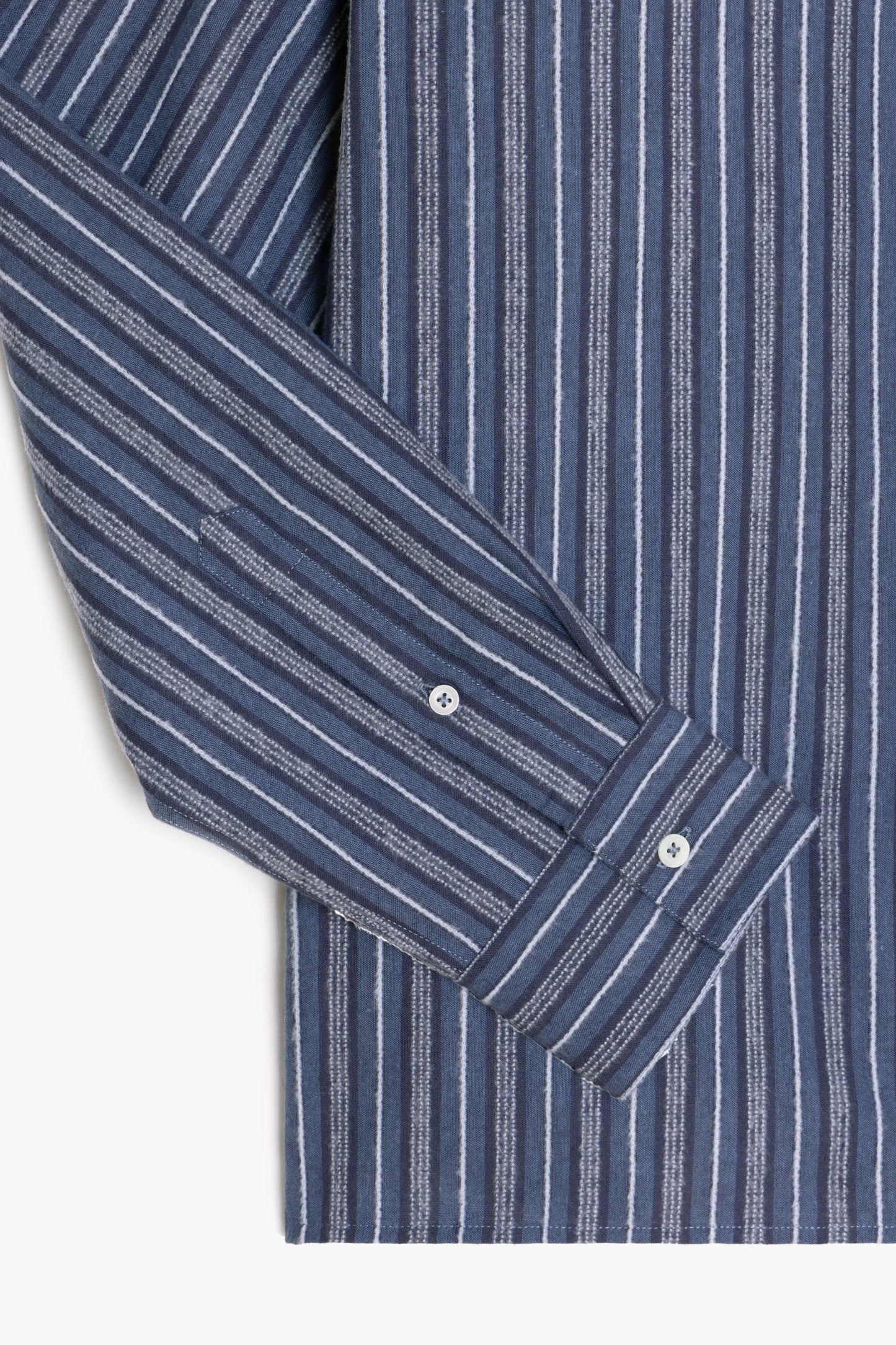 Flat shirt - Gestreepte marineblauw/wit