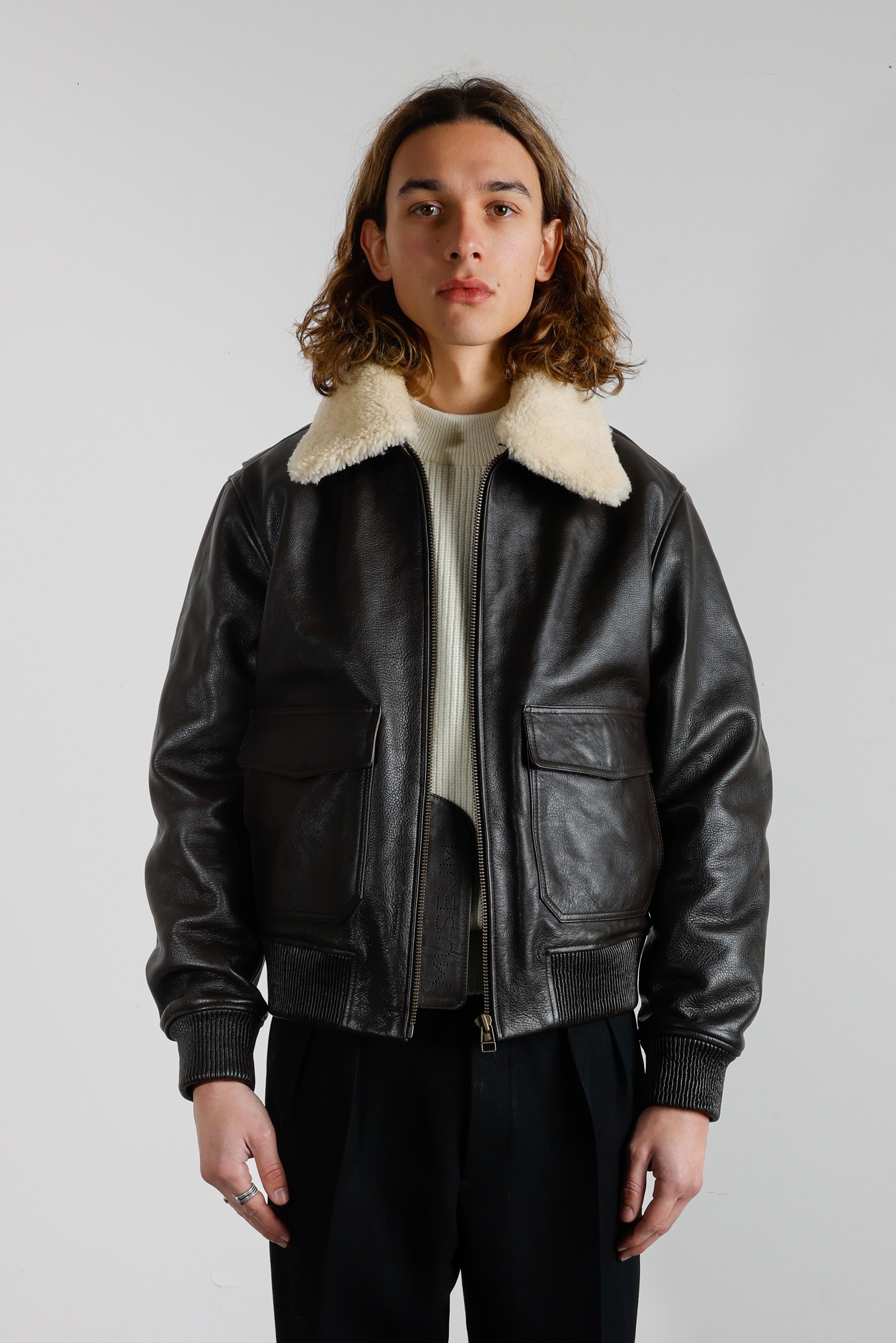 Black aviator clearance bomber jacket