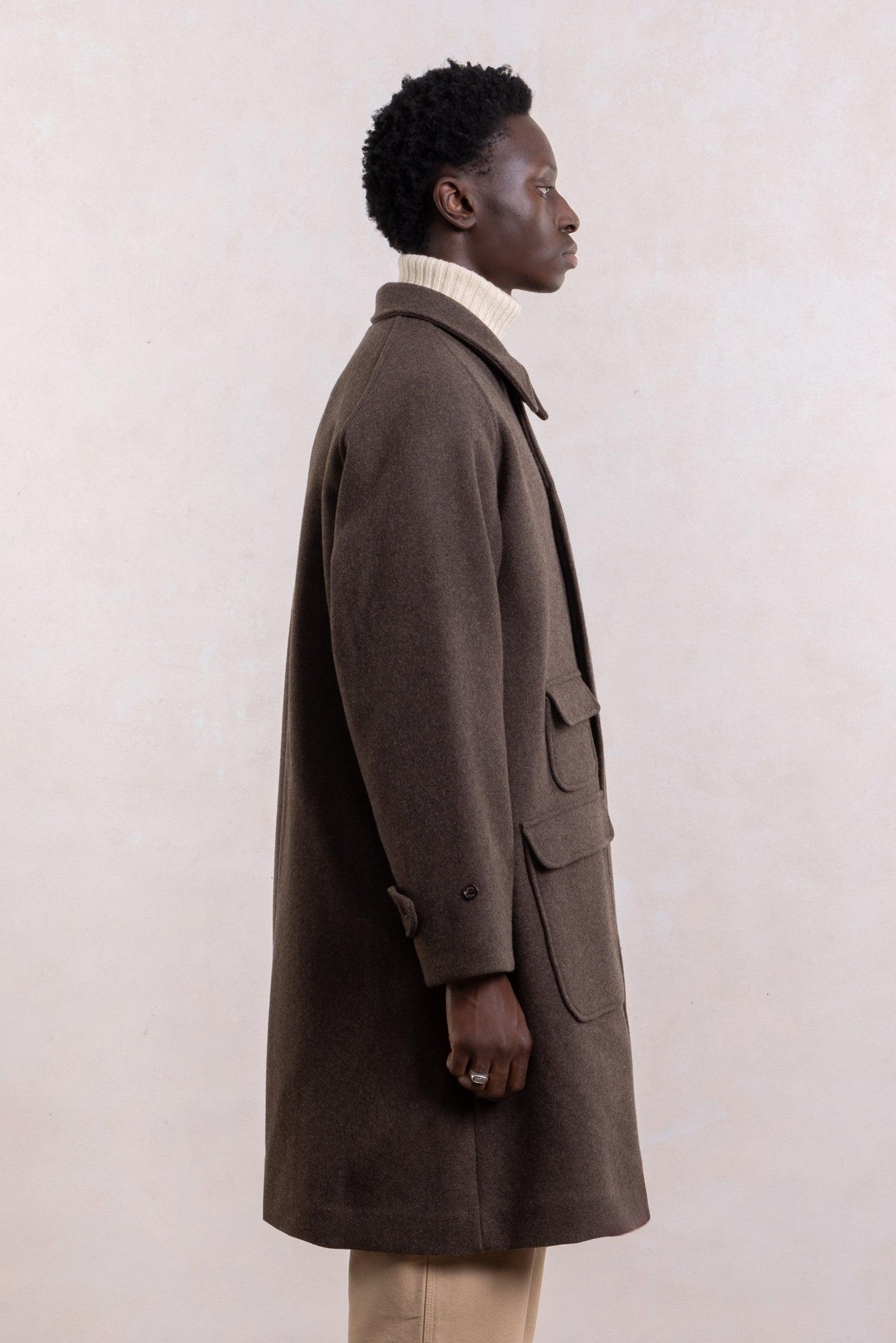 Manteau Balmacaan en laine - Brown