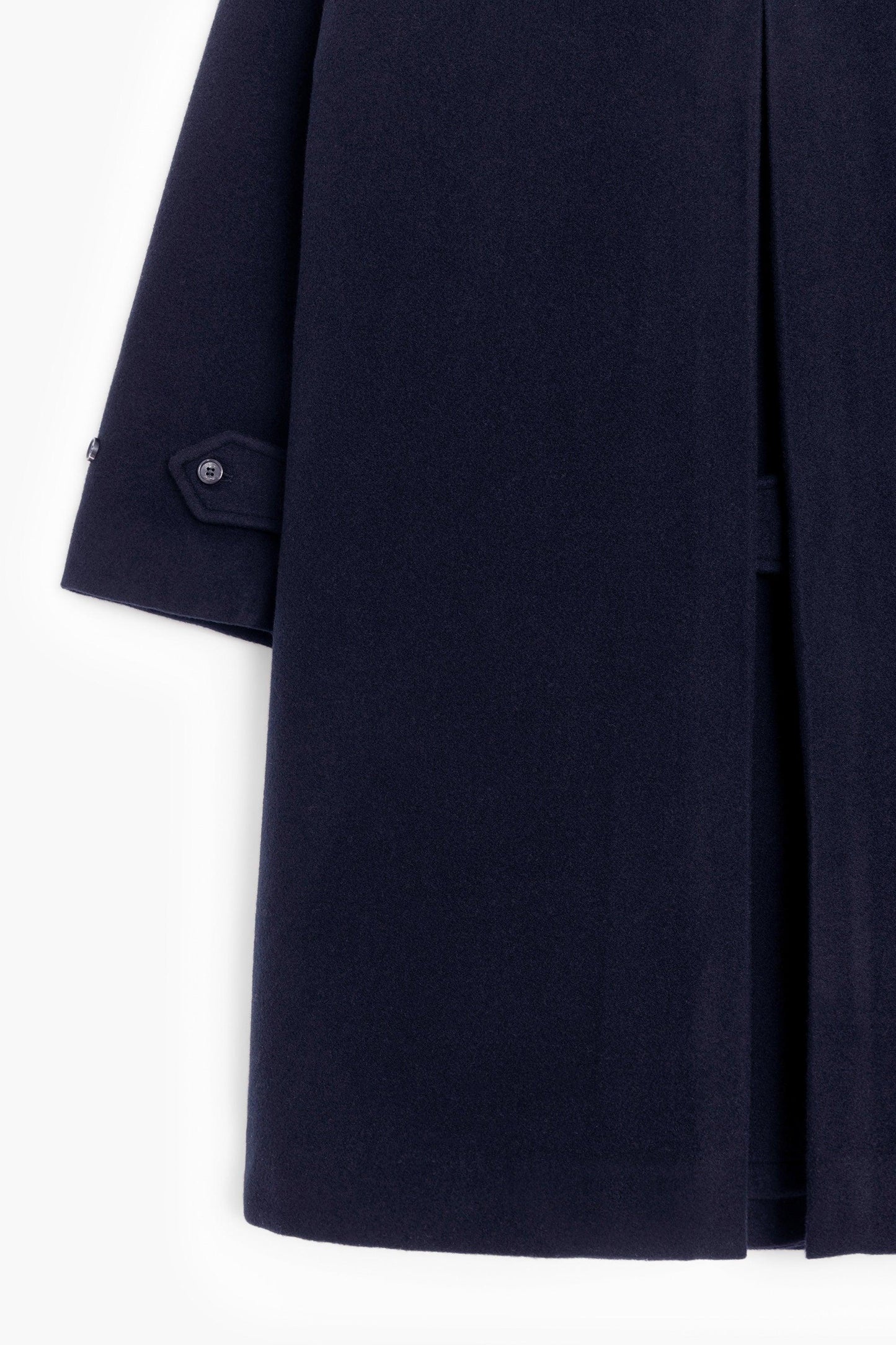 Balmacaan Wool Coat - Navy