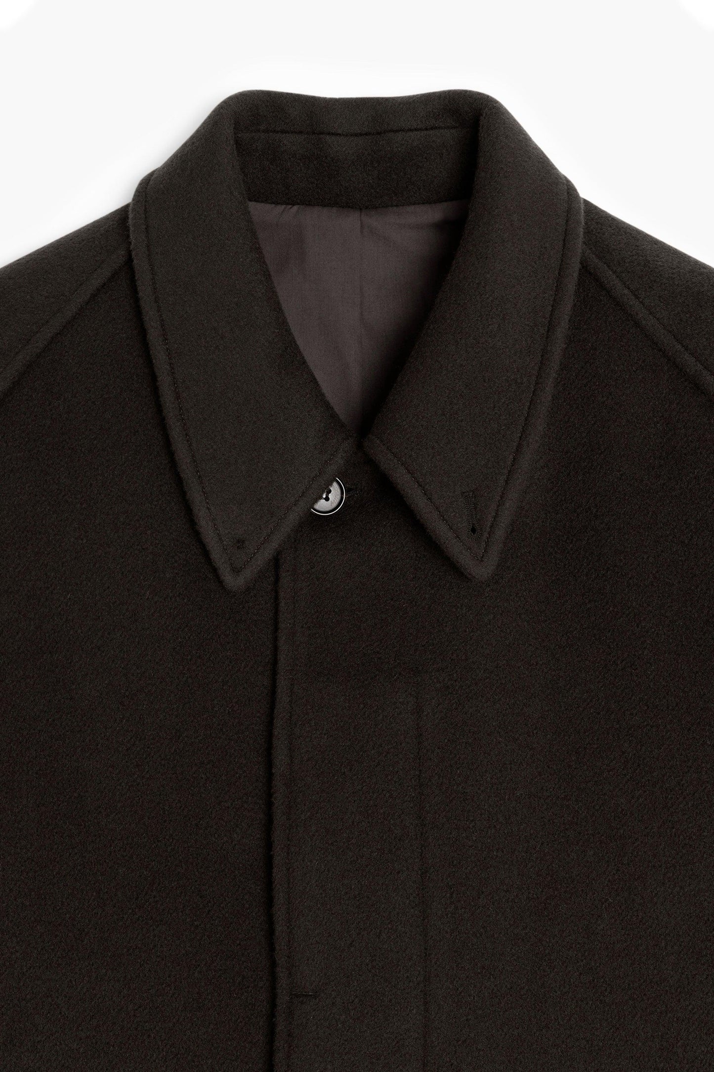 Balmacaan Wool Coat - Dark Olive