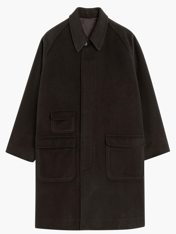 Manteau Balmacaan en laine - Olive foncé
