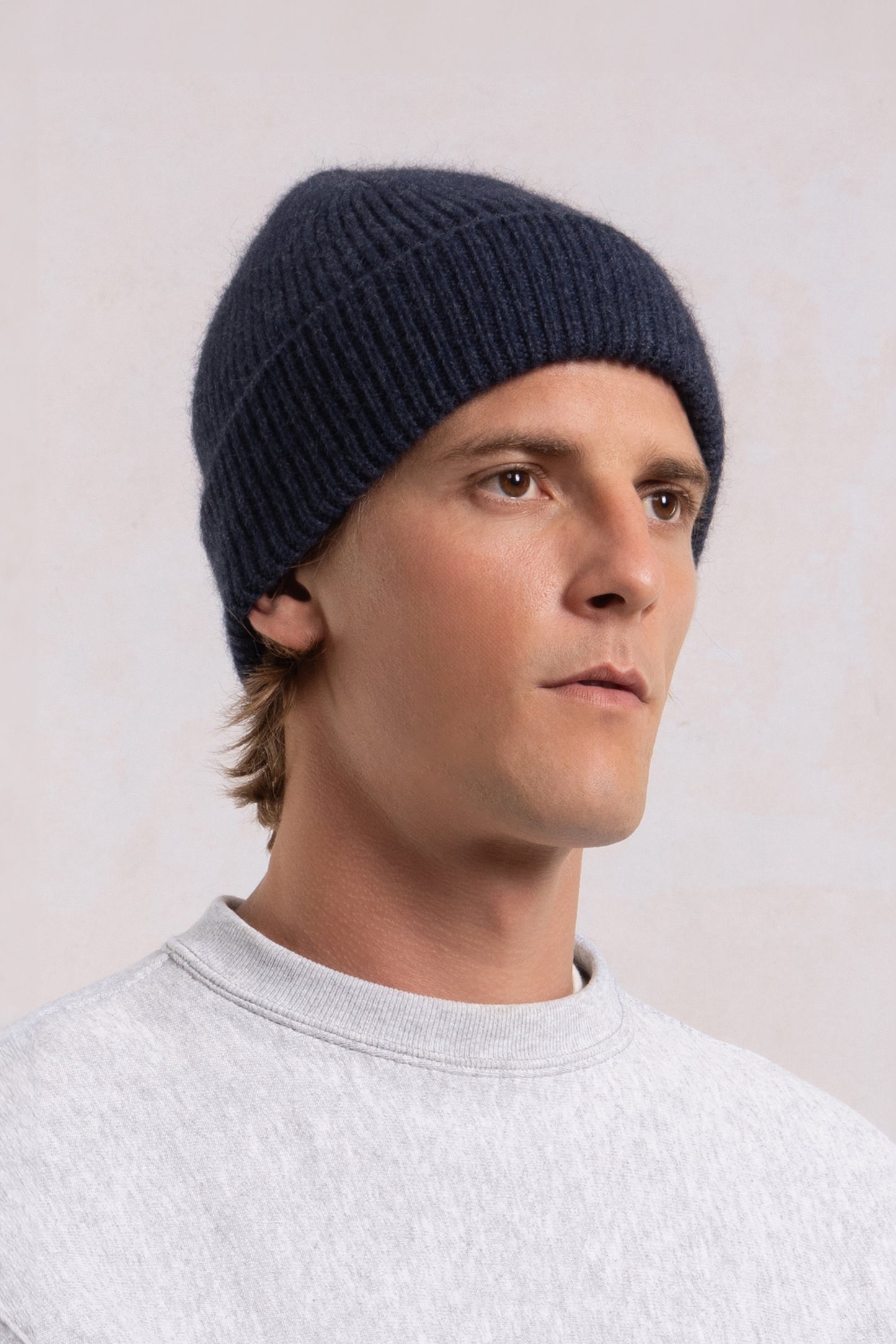 Wool Beanie - Heather Navy