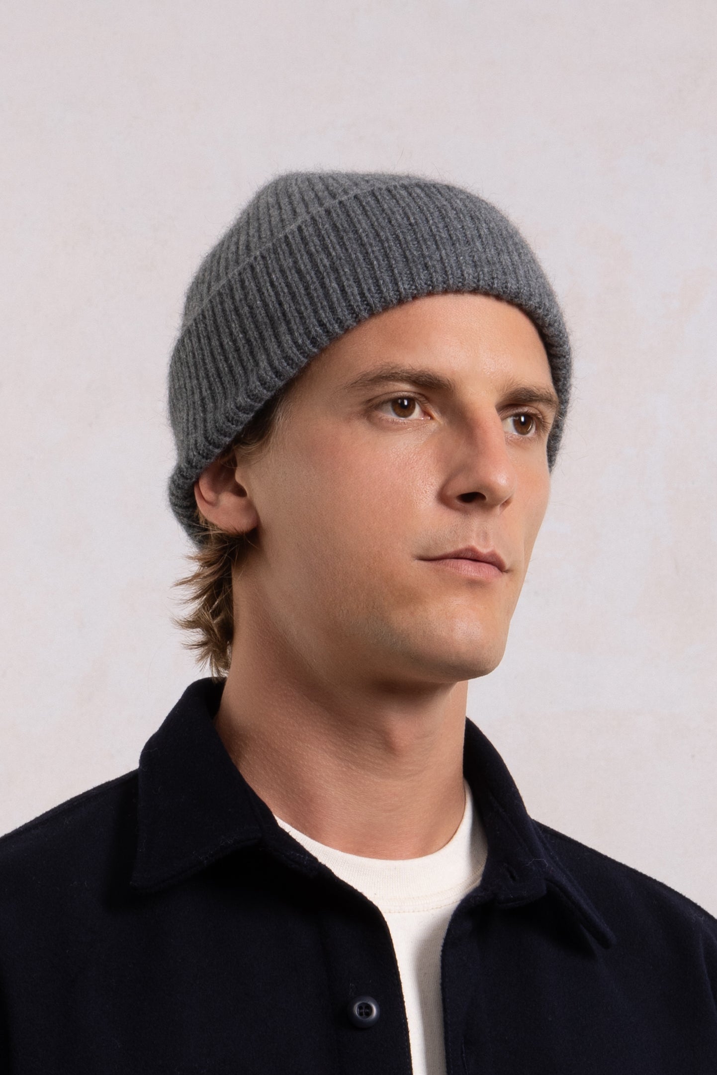 Wool Beanie - Heather gray