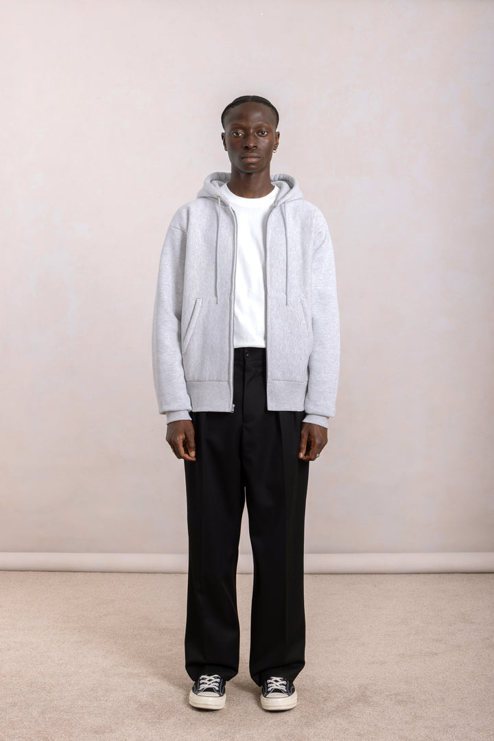 Zipped hoodie Max-weight - Heather Grey