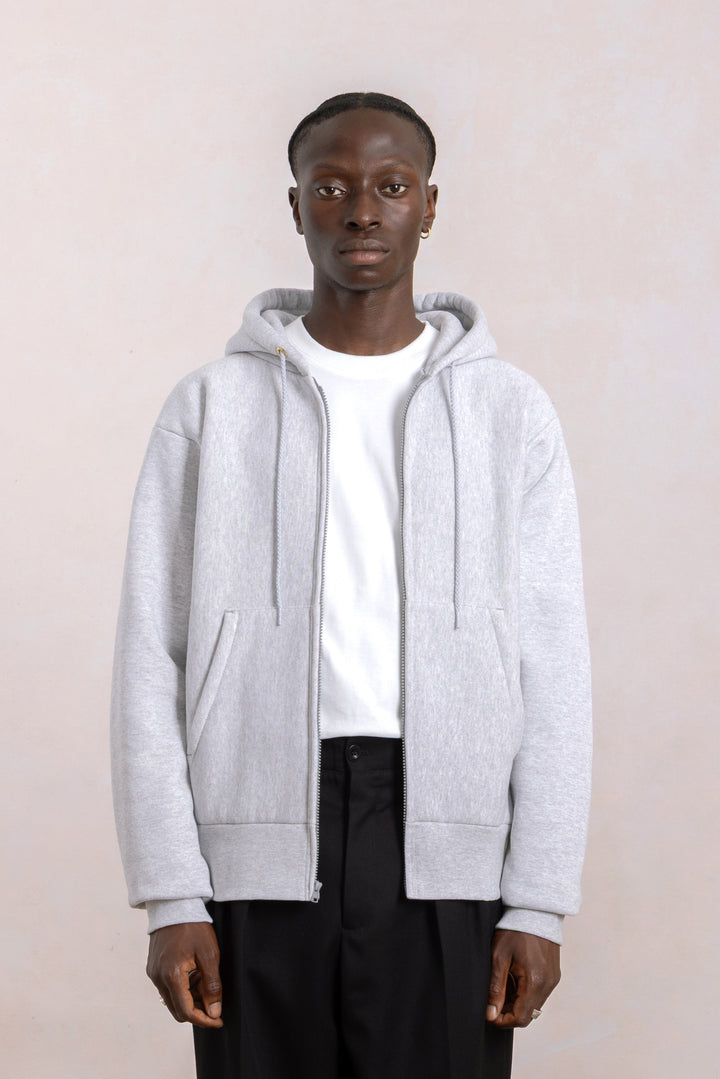 Zipped hoodie Max-weight - Heather Grey