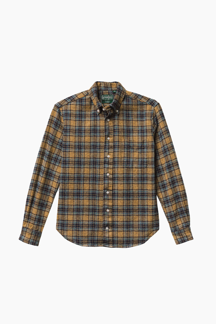 Checked tweed flannel shirt - Yellow