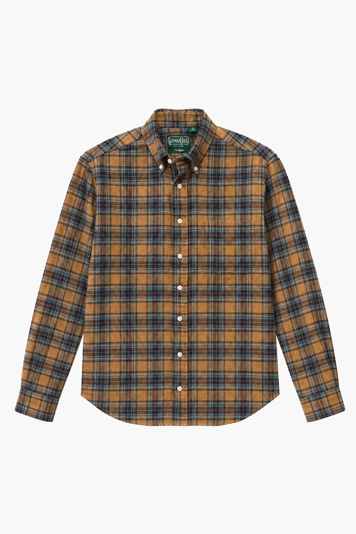 Geruit tweed flanellen overhemd - Geel