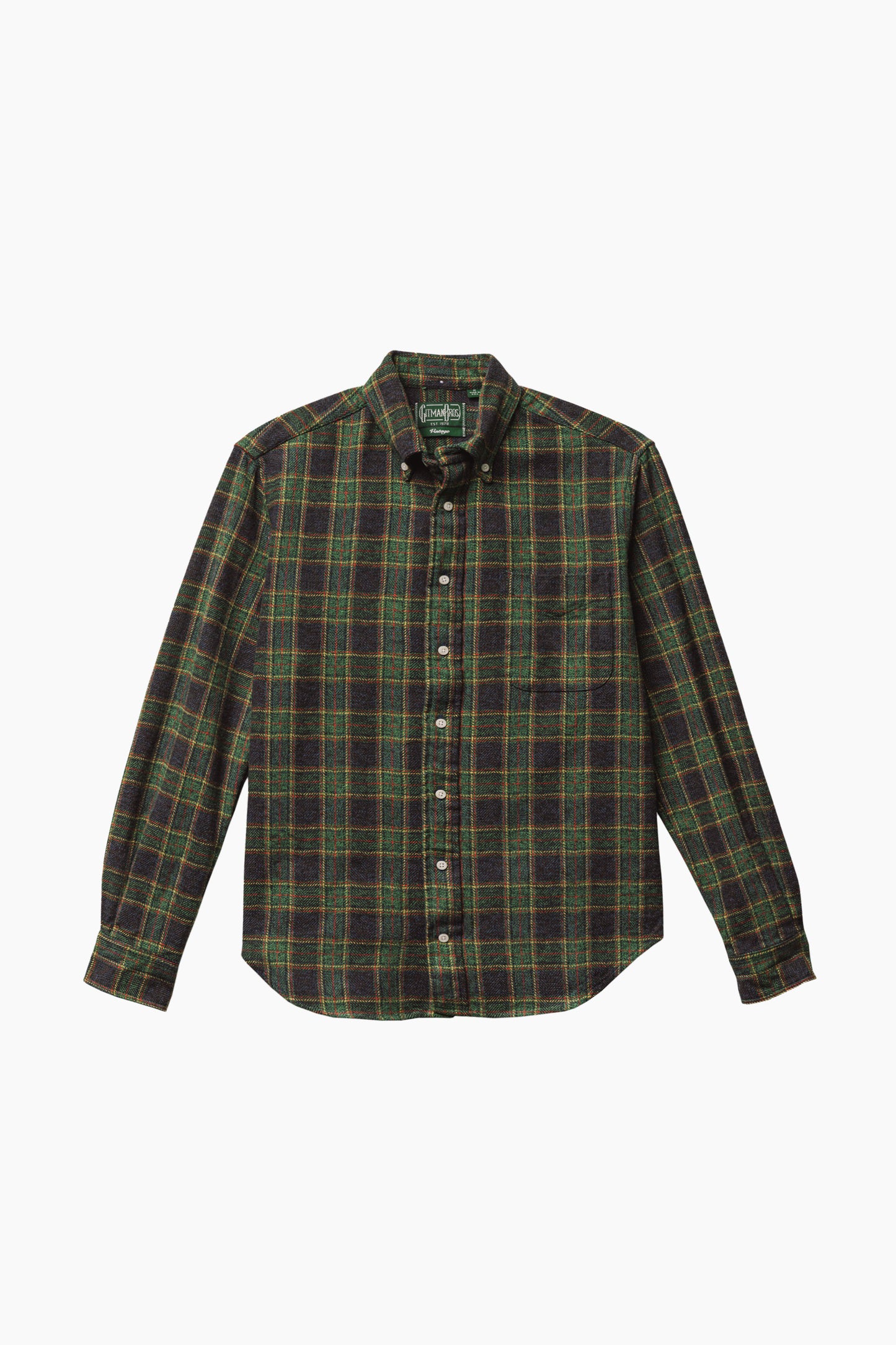 Checked tweed flannel shirt - Green