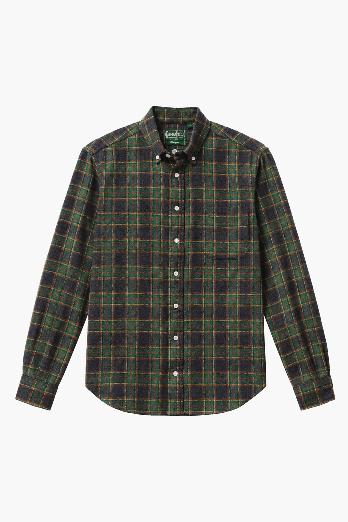 Chemise en flanelle tweed à carreaux - Vert