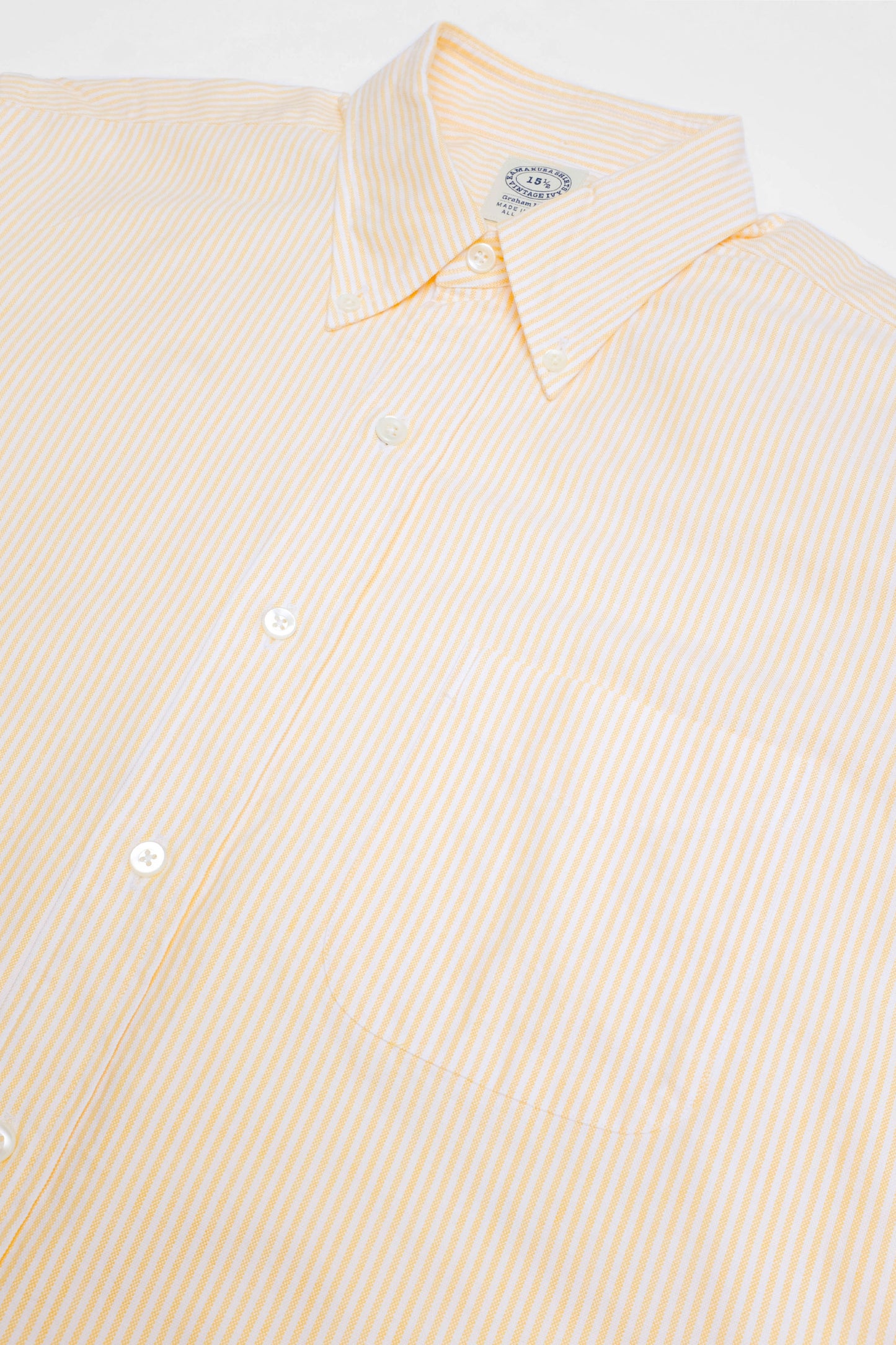 Vintage Ivy' Oxford Shirt - Yellow Stripes