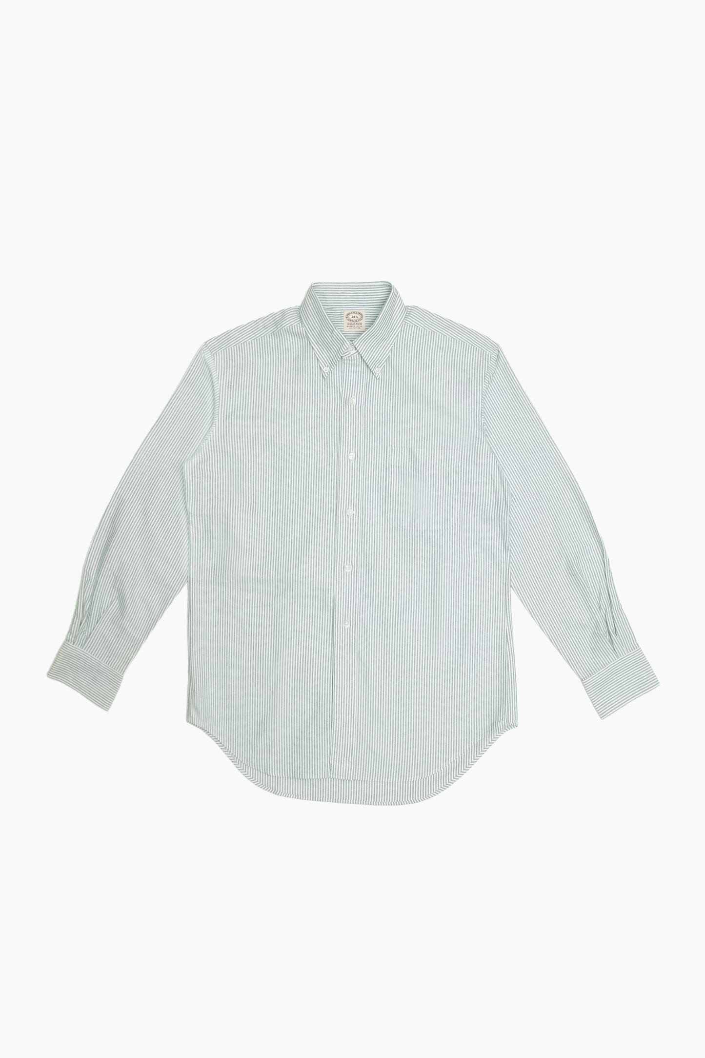 'Vintage Ivy' Shirt in green striped oxford