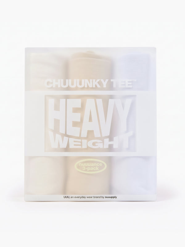 nuuuance 3-pack 'Chuuunky tee' - Blanc/Natural/Off-White