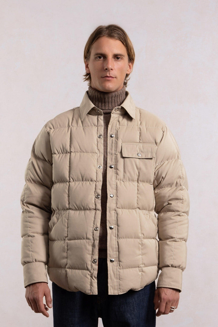 Down Jacket Overshirt - Beige/Orange