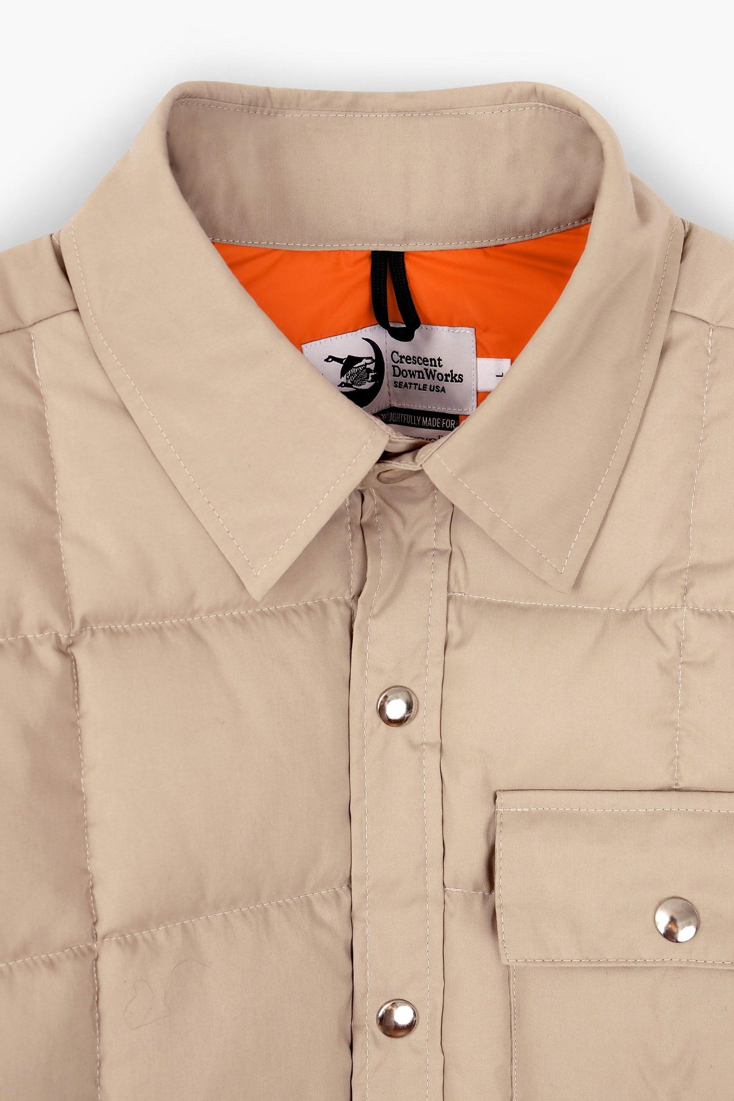 Down Jacket Overshirt - Beige/Orange