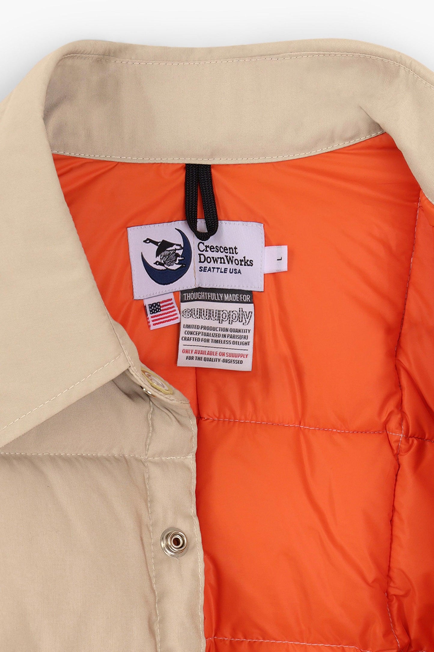 Down Jacket Overshirt - Beige/Orange