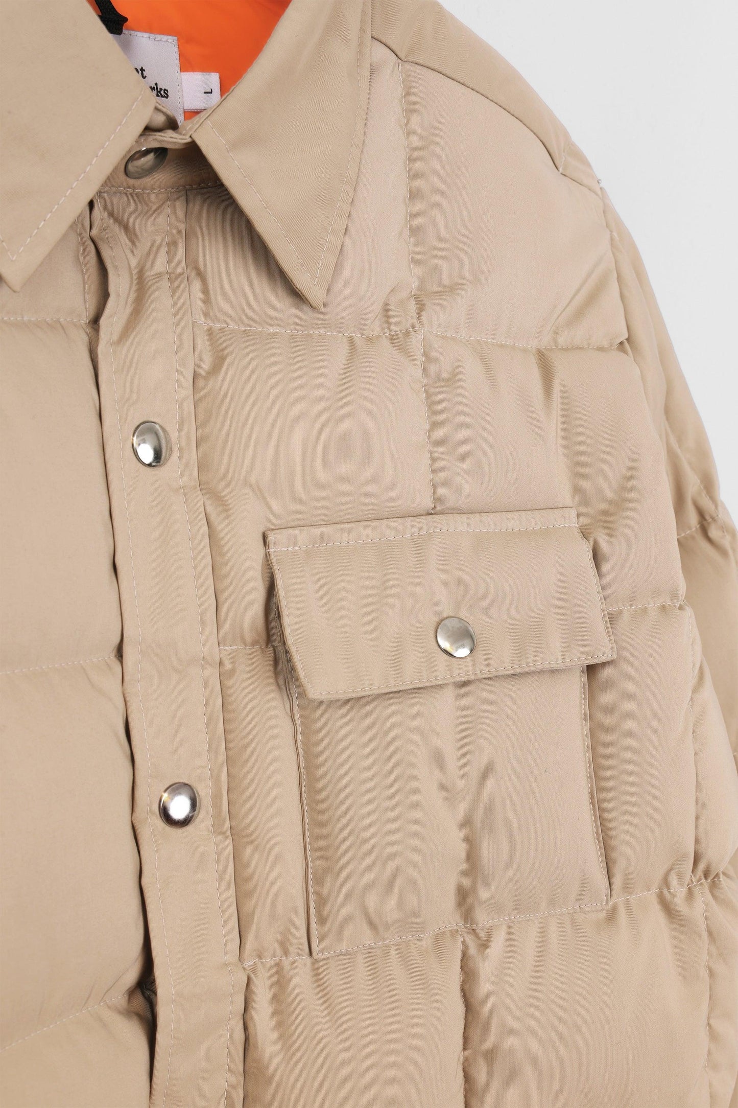 Down Jacket Overshirt - Beige/Orange