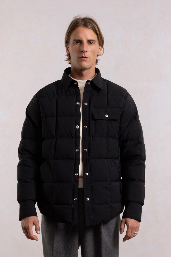 Down Jacket Overshirt - Black/Orange