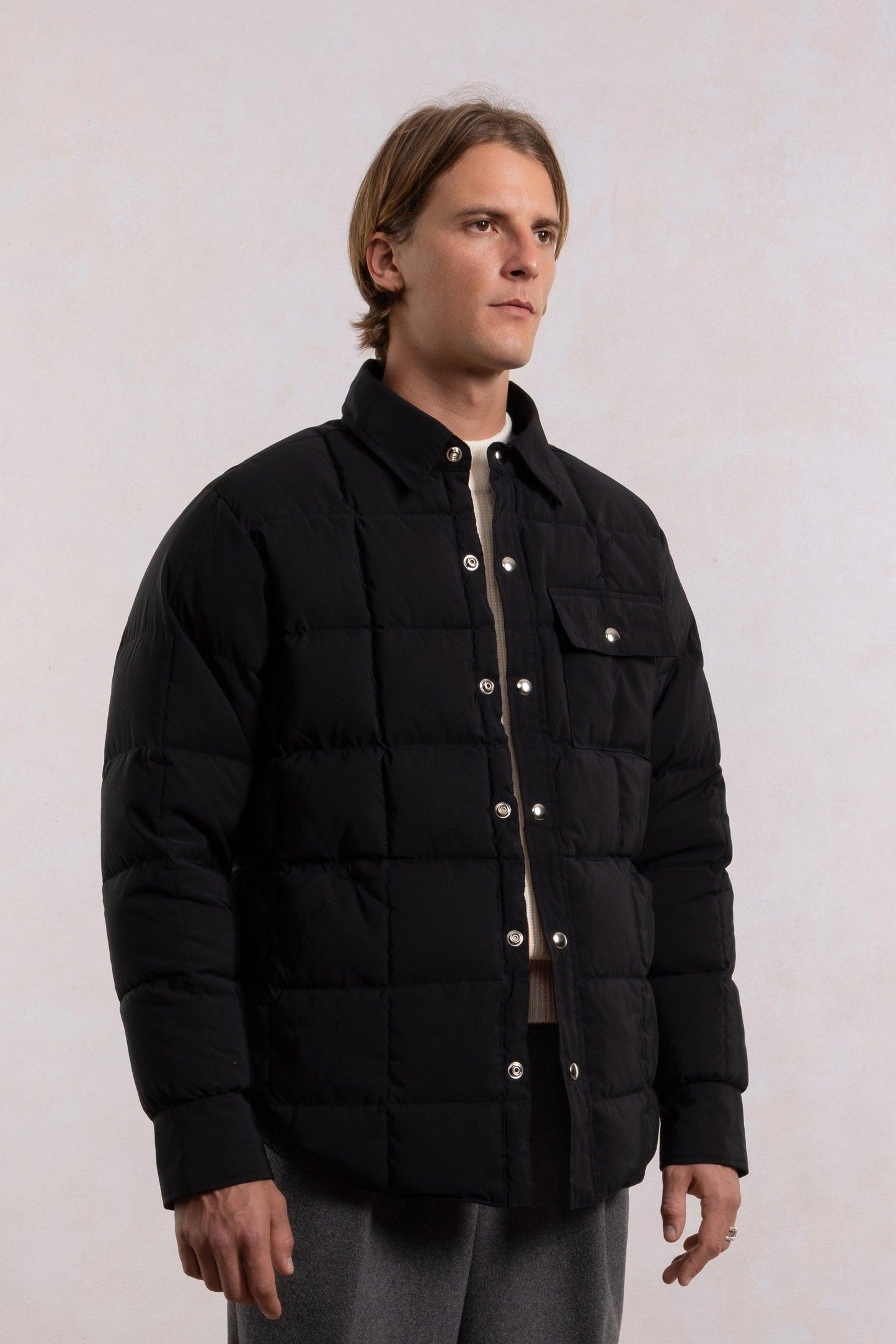 Down Jacket Overshirt - Black/Orange