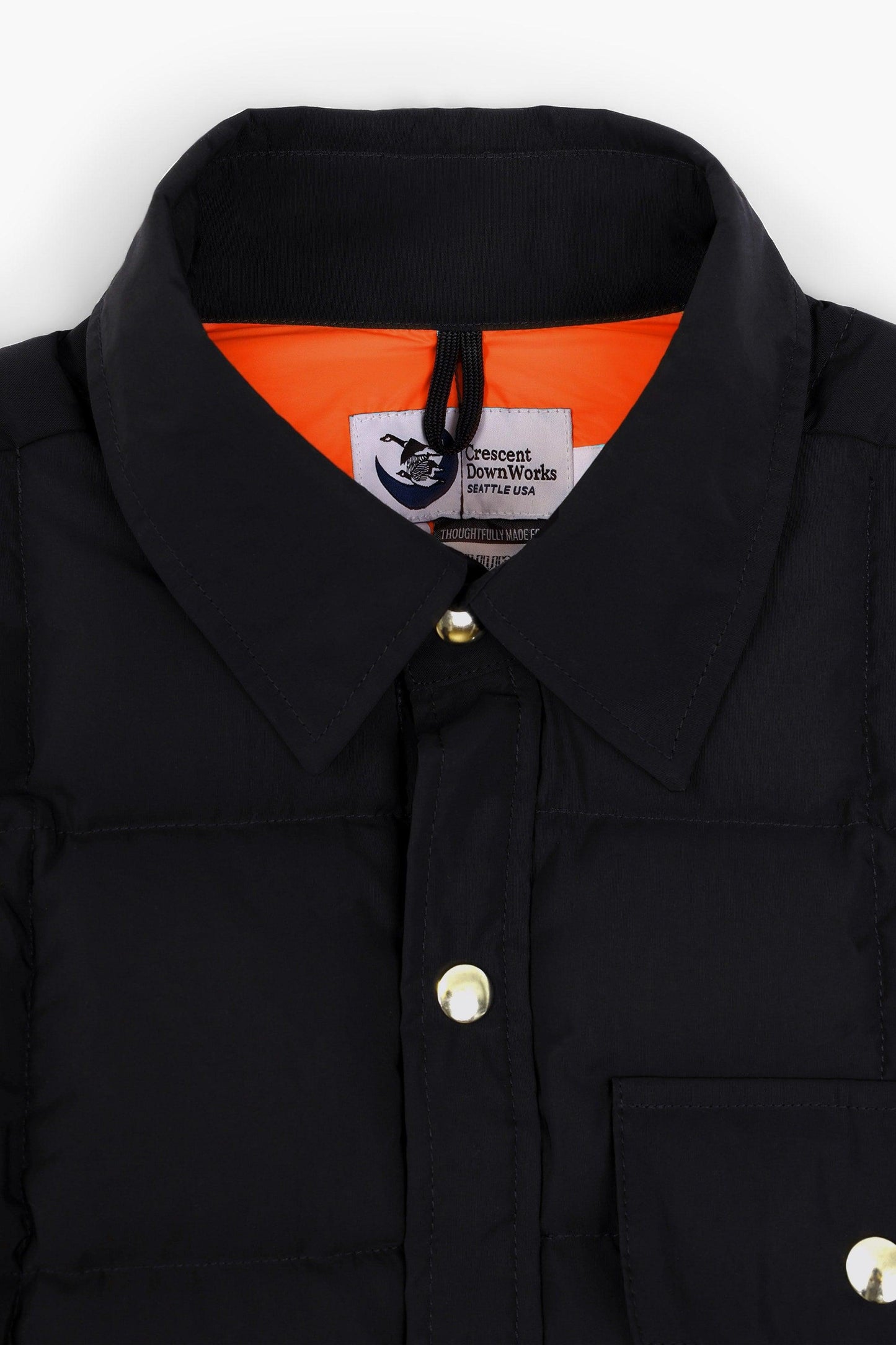 Down Jacket Overshirt - Black/Orange