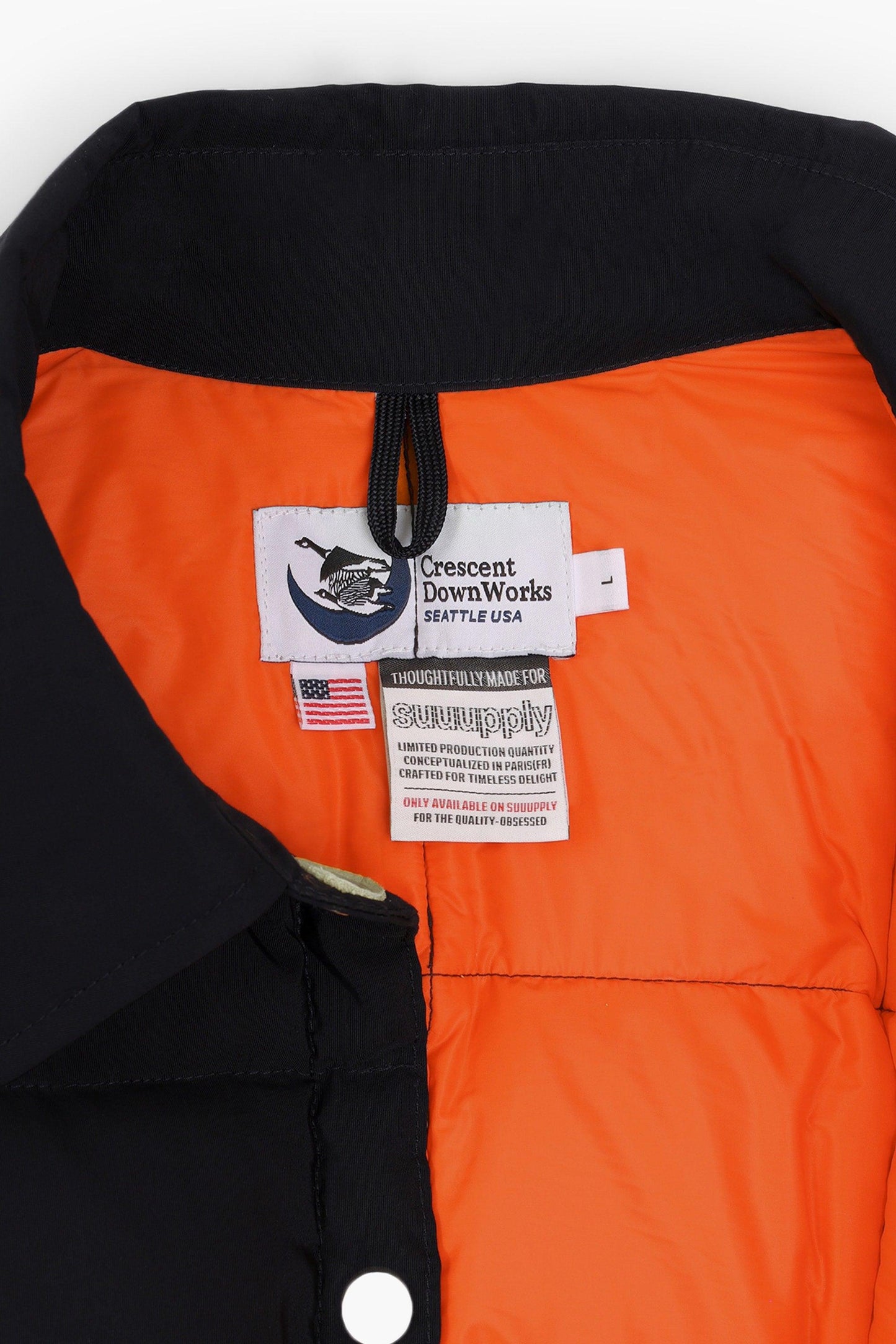 Down Jacket Overshirt - Black/Orange