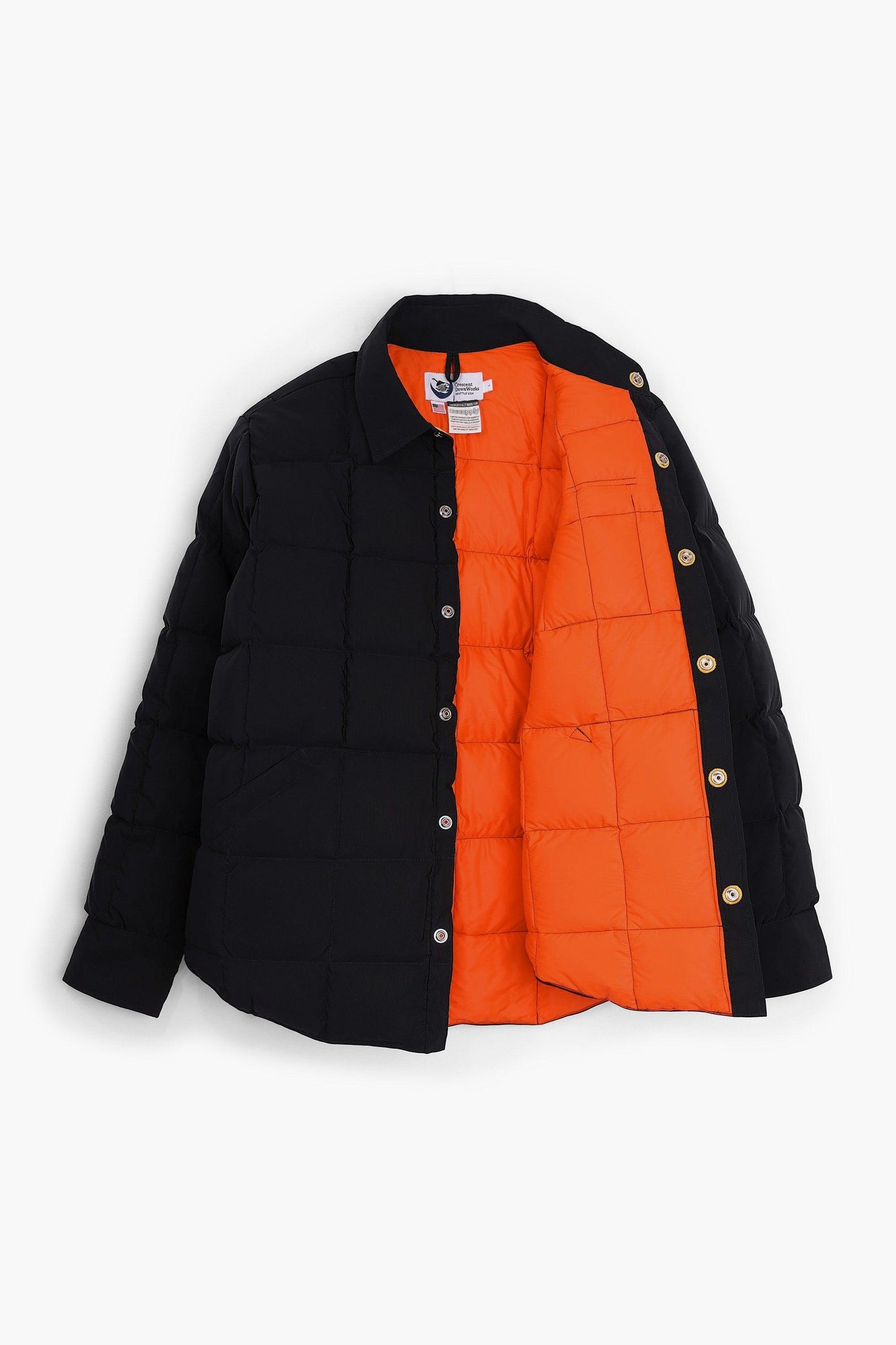 Down Jacket Overshirt - Black/Orange