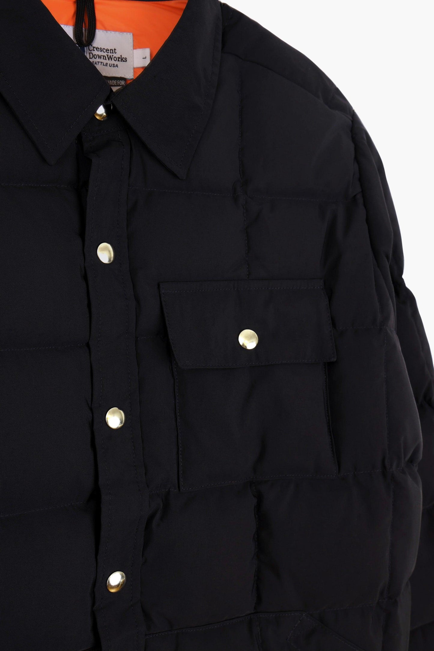 Down Jacket Overshirt - Black/Orange