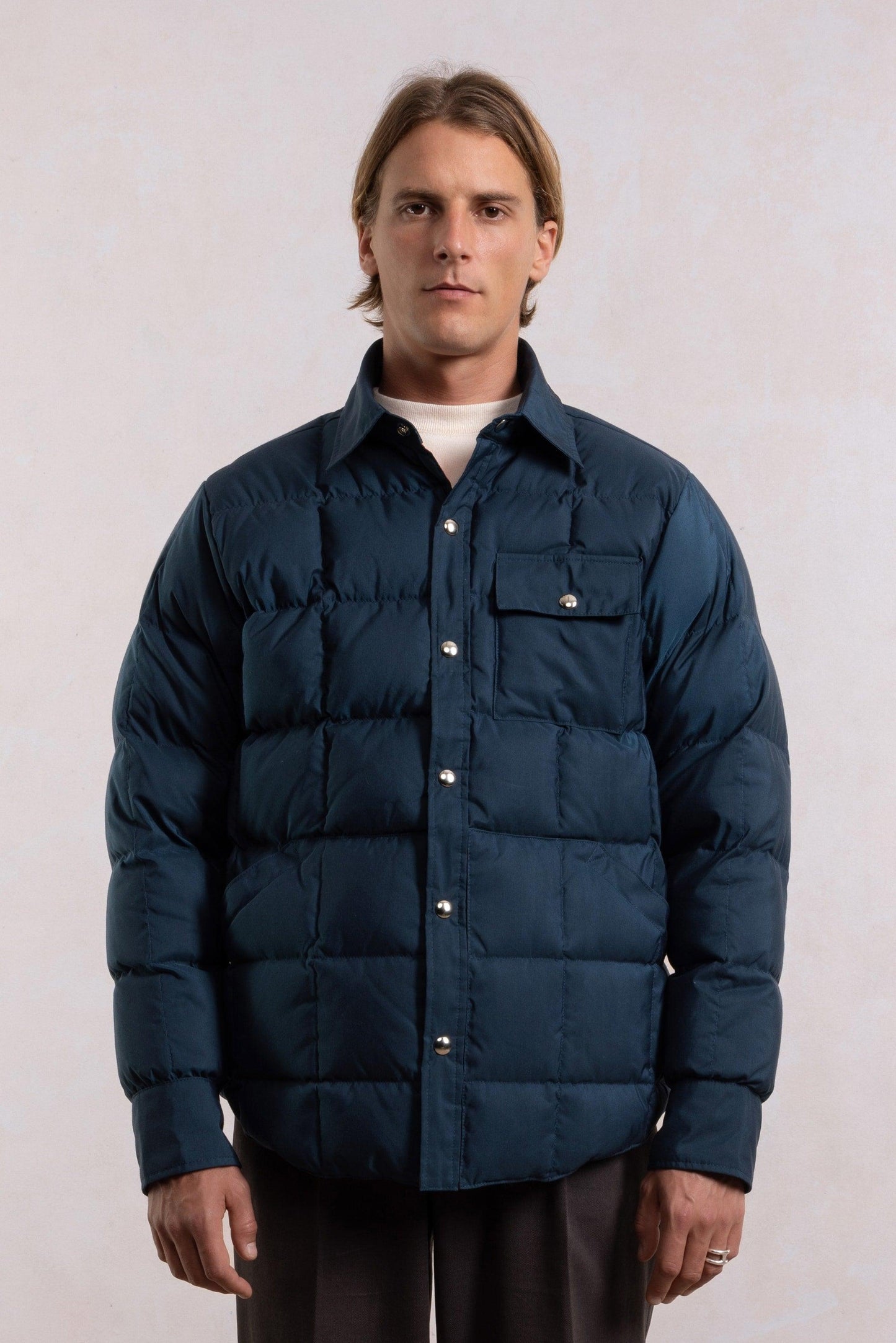 Down jacket overshirt - Navy/Orange