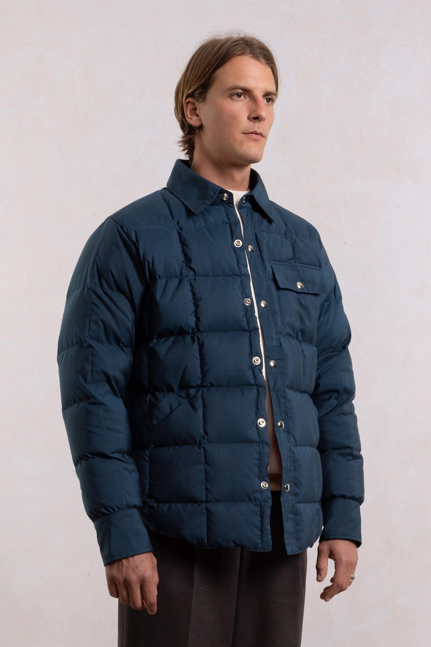 Down jacket overshirt - Navy/Orange