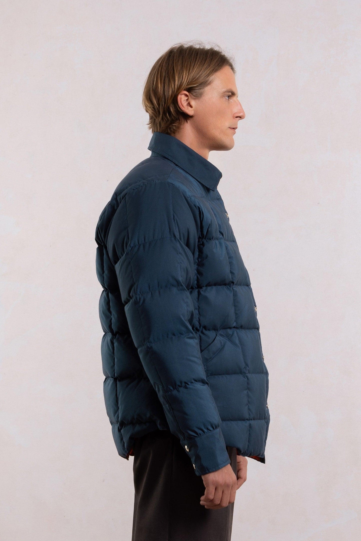 Down jacket overshirt - Navy/Orange